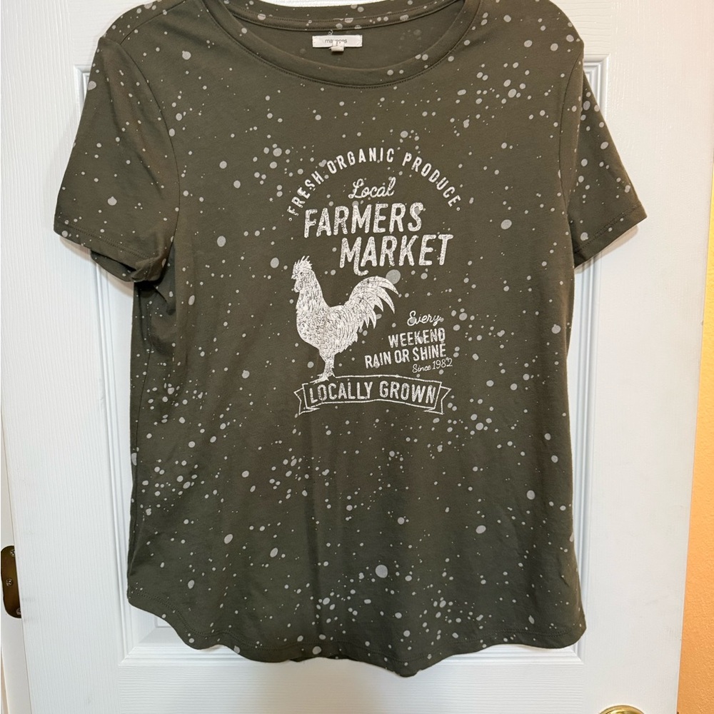 Maurices Olive Splatter T-Shirt
